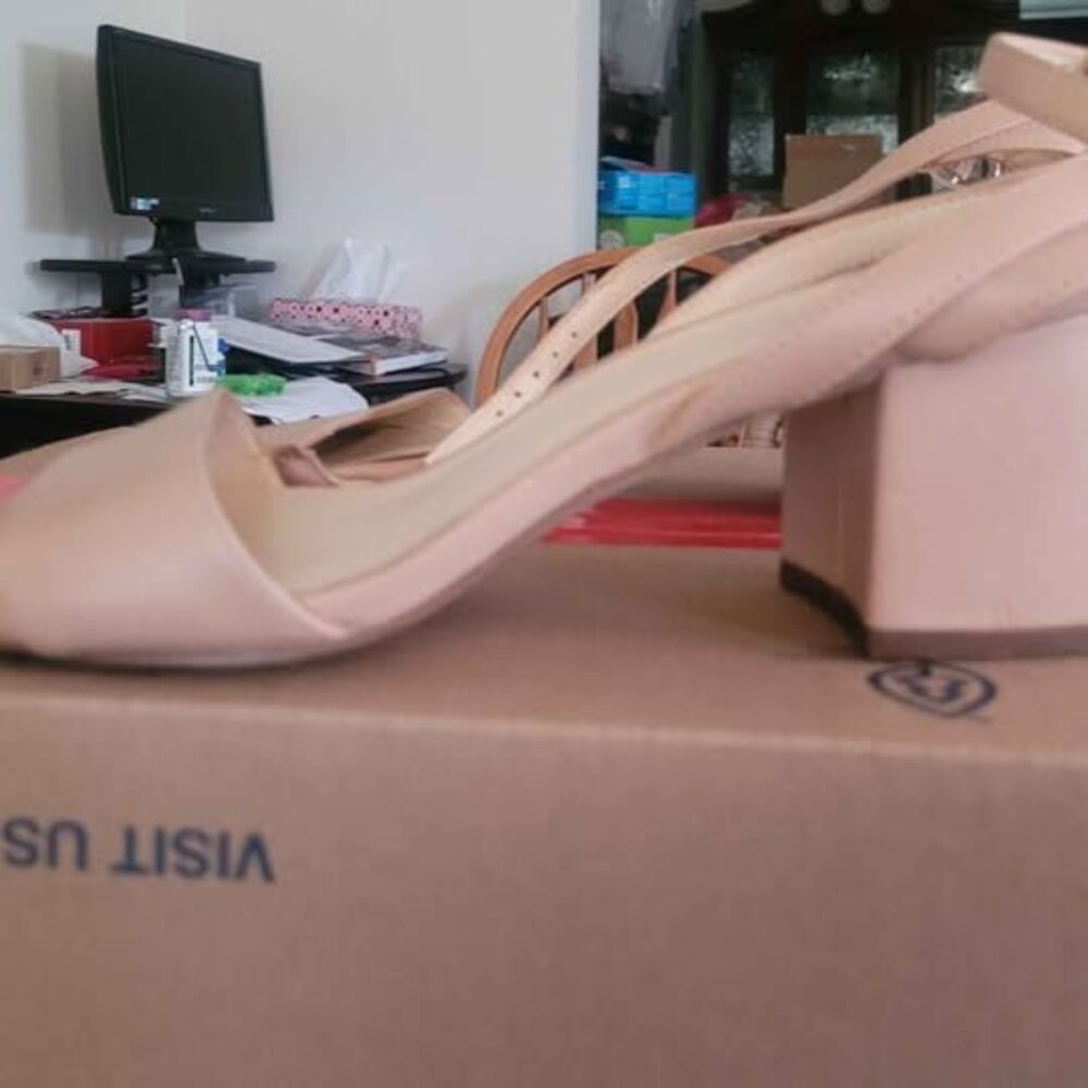 A New Day Nude Block Heel Sandals Size 8.5
